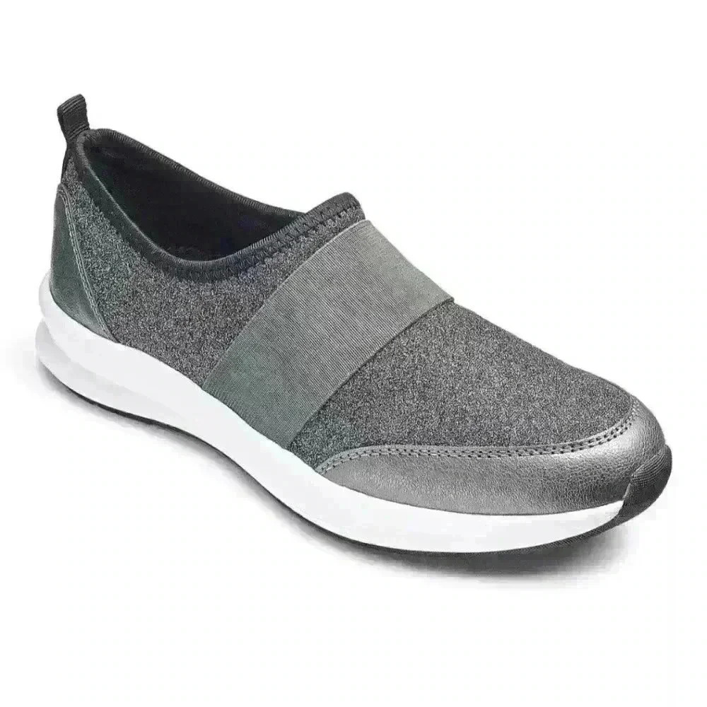 Heavenly Soles Slip On Silver Comfort Leisure Shoes WF060 Sz 10 US, 8 UK